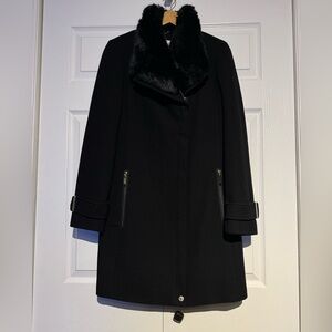 Calvin Klein fur collar coat.